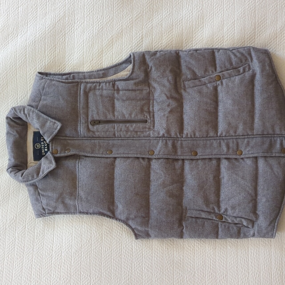United by Blue Wool/Down Puffer Vest, Gray, Men's Large